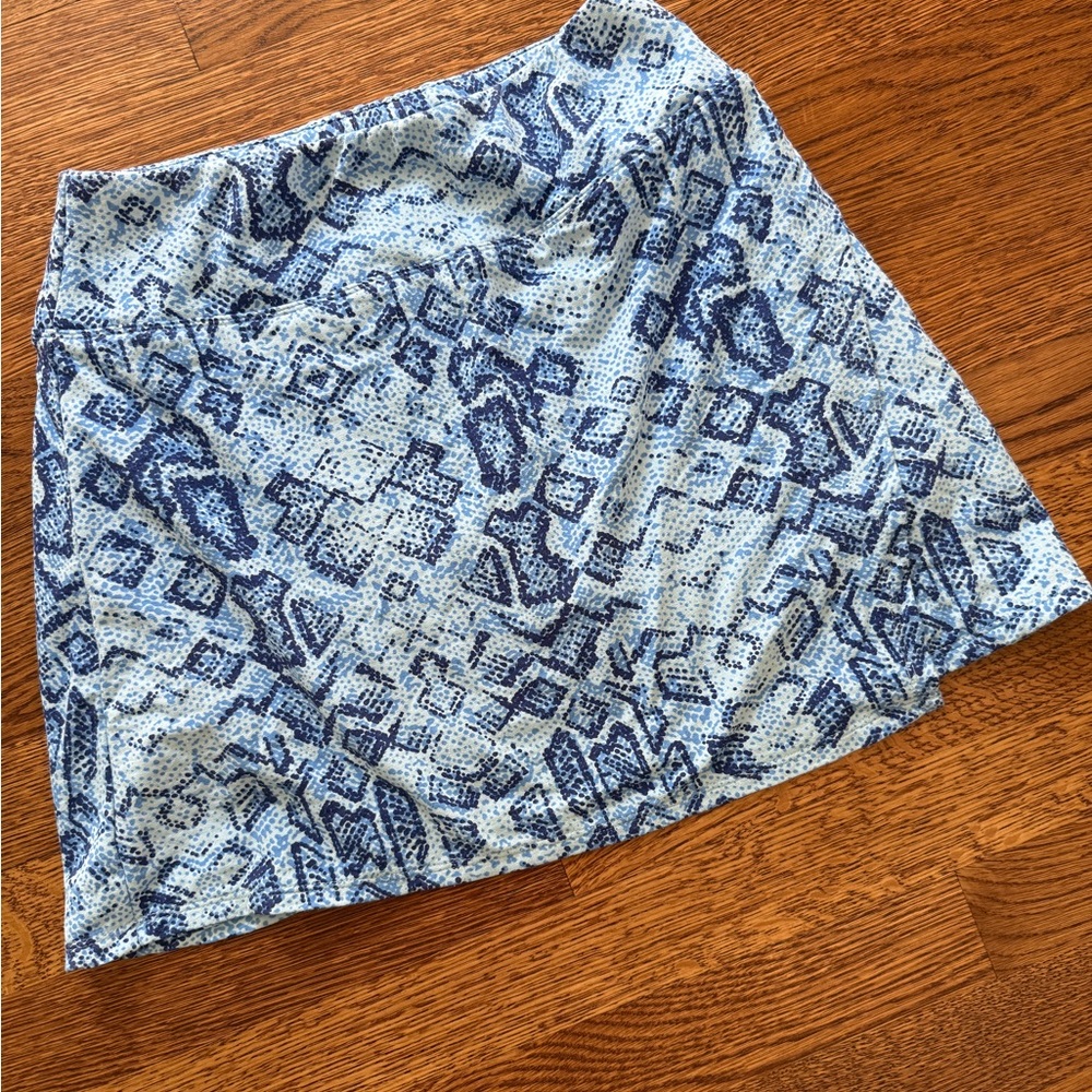IBKUL Icikuls Iggy Blue Snake Golf Tennis Pickleball Faux Wrap Skort Sporty XS